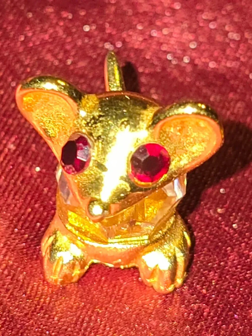 Swarovski Crystal & Gold Miniature Mouse
